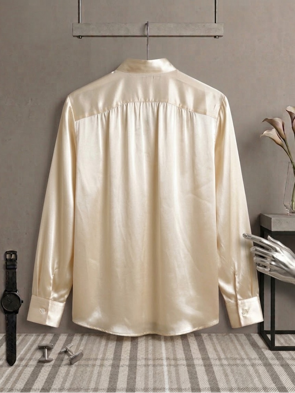 Vince 100% Silk Button-Front Blouse in Ivory Size M - Picture 5 of 10
